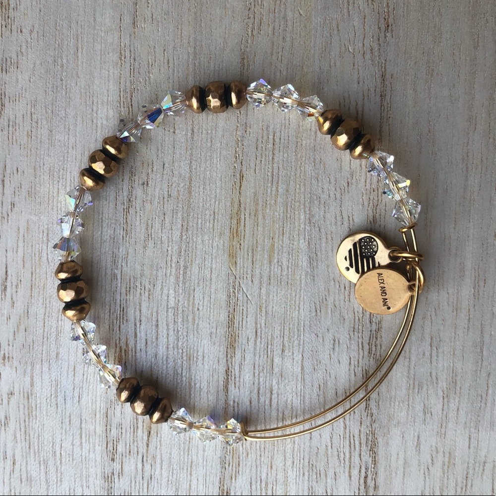 Gold & Crystal Beaded Bangle